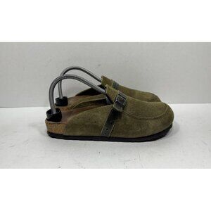 Birkenstock Olive Green Suede Mules